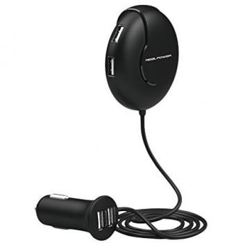 Cargador de Auto RealPower Ultron 2400mA con 6 Puertos USB, Negro