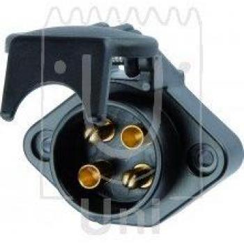 Enchufe 4 Polos HERTH+BUSS ELPARTS 51305114, 6-24V, 16A (1.5 mm²), 25A (2.5 mm²) con cubierta de goma