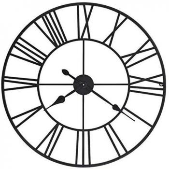 vidaXL Reloj Pared Vintage Retro Esqueleto Metal Números Romanos Antiguo 80 cm