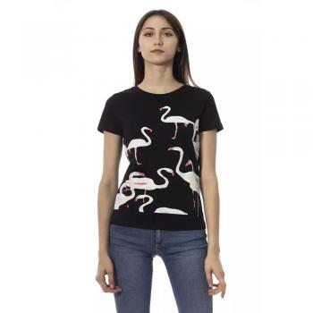 Chic Black Short Sleeve Round Neck Tee - XL