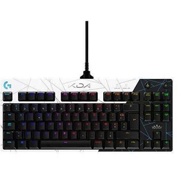 Teclado Gaming Mecánico Logitech G PRO K/DA, Sin Teclado Numérico, GX-Táctil Marrón, RGB LIGHTSYNC, Cable Micro USB Desmontable, Oficial League of Legends, Disposición QWERTY US