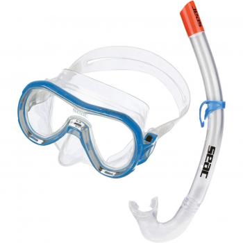 Seac Panarea MD Set de Snorkeling, Unisex niños, Transparente/Azul, M