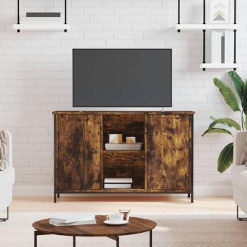 Mueble de TV de madera de ingeniería roble ahumado 100x35x65 cm vidaXL