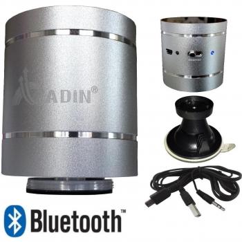 Pack altavoz vibrante Adin D1BT 10 W Bluetooth gris + ventosa