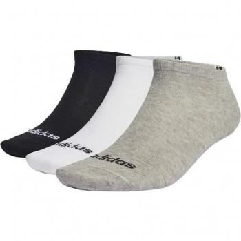 adidas Thin Linear Low Cut Socks 3 Pairs Womens MegGreyHtr Size 6.5 - 8