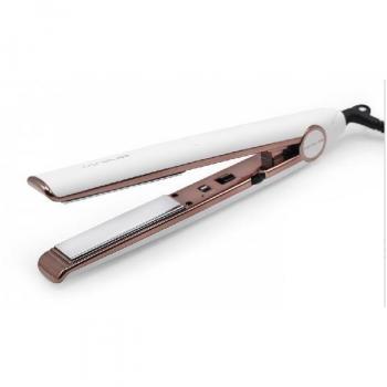 Corioliss Plancha C1 White Soft Touch Copper - Placas de titanio, diseño en color blanco con acabado suave al tacto, tecnología avanzada para un calor uniforme y rápido, ideal para todo tipo de cabello