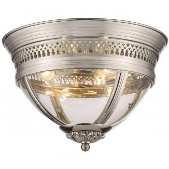 Lámpara de techo de níquel YORK 3 luces, empotrada, 3 luces, transparente, E14