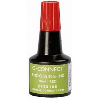 Q-Connect Tinta Tampón Roja Frasco 28 Ml
