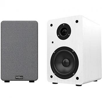 WIIBO- Karino 200 - Pareja de Altavoces HiFi - Potencia 100W - Altavoz Estantería - Salida Bass Reflex - 2 vías - Diseño Compacto - 250 mm x 180 mm x 300 mm - Color Blanco