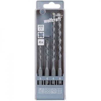 wolfcraft 8456000 8456000-4 Brocas de percusión con vástago SDS Plus Standard, Compuesto de: diam. 5, 0-6,0-8,0 mm, en Estuche de plástico, Set de 4 Piezas