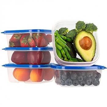 Oursson Recipientes Plastico para Alimentos Almacenaje Cocina Sin BPA | 5x400ml | Tapers para Comida Hermetico, Recipientes Transparente Reutilizable | Lunch Box Fiambrera Organizador Frigorifico
