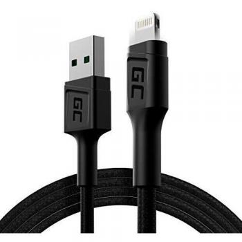 Green Cell KABGC05 Cable de Conector Lightning 1,2m Negro Compatible con iPhone 13/12/11/SE/X/XR/XS Max/8/7 Plus/6s/5s y iPad Air/Pro