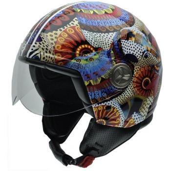 NZI 050313G823 Zeta Alebrijes by Maya Hansen Casco de Moto, Diseño Fractal, Talla 57