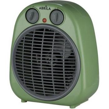 Termoventilador Portátil FABRILAMP Fogata Verde/Gris 2000W, 2 Potencias, 3 Funciones, Termostato y Antivuelco (24x20x13cm)