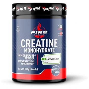 Fire Nutrition Creatine Monohydrate Creapure 300g - Sabor Neutro - Sin Azúcar - Aumento del Rendimiento Físico y Fuerza