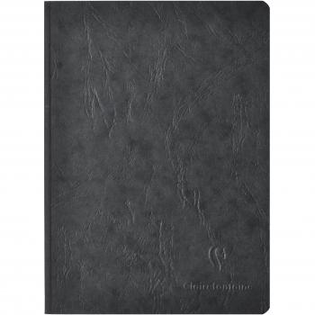 Clairefontaine 795421C Collection Age Bag Un Carnet Cousu Dos Toilé Noir - A5 14,8x21 cm - 192 Pages Petits Carreaux - Papier Blanc 90 g - Couverture Carte Lustrée Grain Cuir