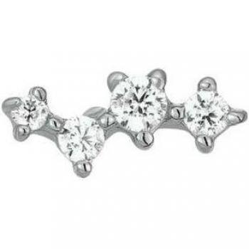 Piercing Tragus Ear Candy Galle de Plata Bañado en Rodio