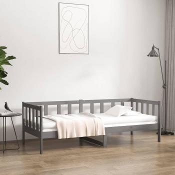 Sofá cama gris de madera maciza de pino 80x200 cm