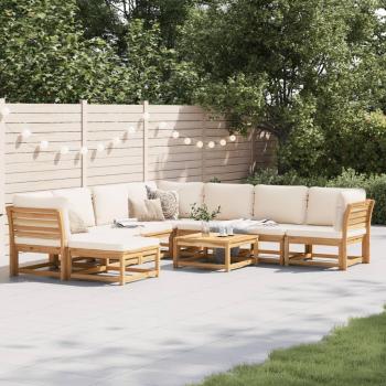 9 Piece Acacia Wood Garden Lounge Set with Cushions
