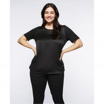 Camiseta de mujer bimaterial de manga corta