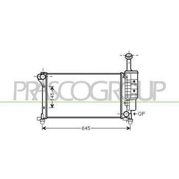 Radiador de Refrigeración del Motor PRASCO FT122R004 para FIAT