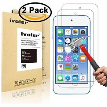 [2 Pack] iPod Touch 6G & 5G Protector de Pantalla, iVoler® Protector de Pantalla de Vidrio Templado Cristal Protector para Apple iPod Touch 6G & 5G -Dureza de Grado 9H, Espesor 0,30 mm, 2.5D Round Edge-[Ultra-trasparente] [Anti-golpe] [Ajuste Perfecto] [