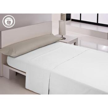 Funda de almohada 100% algodón lisos gris, 144 hilos, para cama de 150 cm