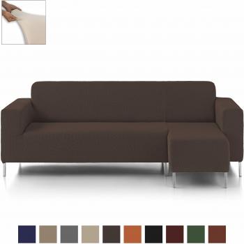 Eiffel Textile Nimes Funda sofá Brazo Corto Derecha, Algodón, Marrón, Tres Plazas