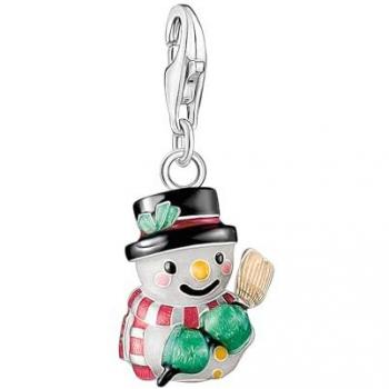 Thomas Sabo Sterling Silver Enamel Snowman Charm Pendant 2195-007-7