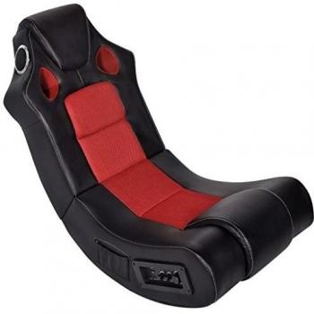 vidaXL Silla Mecedora con Sistema de Música Cuero Artificial colores Negra Azul