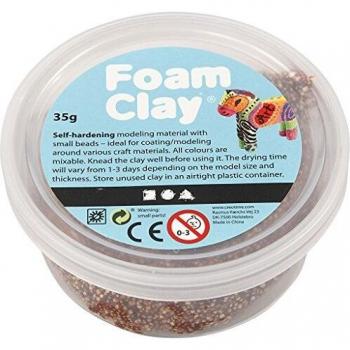 Masilla de modelar Foam Clay® marrón con pequeñas bolitas, 35 g, secado al aire - ideal para cubrir y modelar diferentes materiales