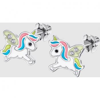 Pendientes Infantiles Unicornio Time Road WS02451 Plata
