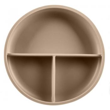 Zopa Silicone Divided Plate with Suction Cup - Sand Beige