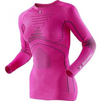 X-Bionic - Camiseta de compresión de manga larga para mujer rosa rosa y gris Talla:extra-small