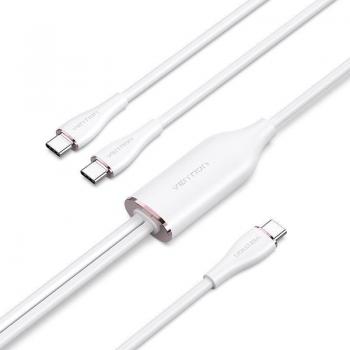 Cable USB Tipo-C Vention CTMWG de Alta Velocidad y Carga Rápida, 1.5m Blanco