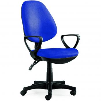 Q-Connect - Silla Giratoria Base Nylon Negro Regulable En Altura 1020+120Mm Alto Azul 475 Mm Largo 440Mm Profundidad