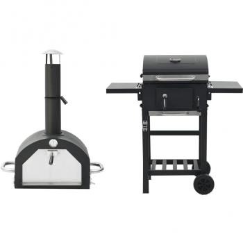 Horno para pizza y barbacoa 3 en 1 negro