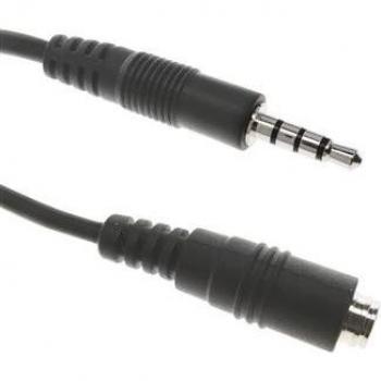 Cable de audio minijack 4 pin 3.5mm macho a hembra de 10m con auricular y micrófono - BeMatik