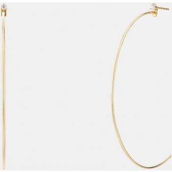 Pendientes de aro Urban de plata chapada en oro con circonita en bisel