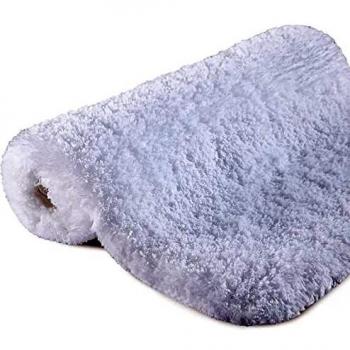 Alfombra de baño, 40 x 60 cm, antideslizante, extra suave y absorbente, lavable a máquina, perfecto felpa, para bañera, ducha y baño, color blanco