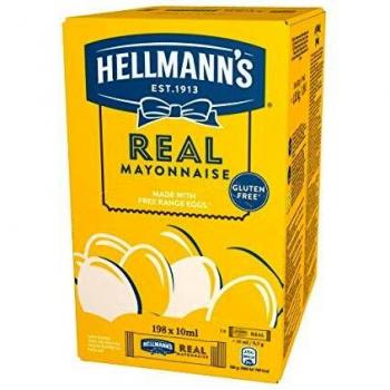 Hellmann's salsa Mayonesa Sin Gluten - caja con 198 Monoporciones de 10 ml