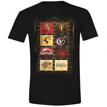 Game of Thrones Family Sigils - Camiseta manga corta para hombre, color negro, talla L