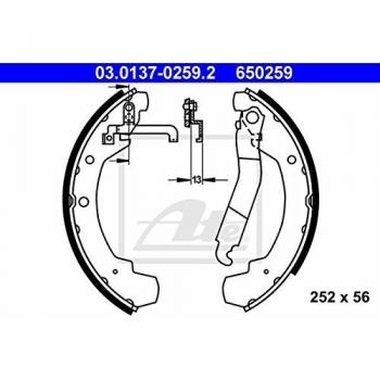 Juego de zapatas de freno ATE 03.0137-0259.2 para VW Lt con levante, incluye juego completo para eje trasero