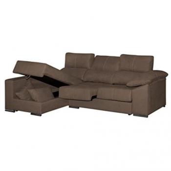 Sofá Chaise Longue Esquinero Reversible HELA 265x150 cm - Varios Colores - Tejido Acualine Desenfundable con Arcón y Montaje Incluido