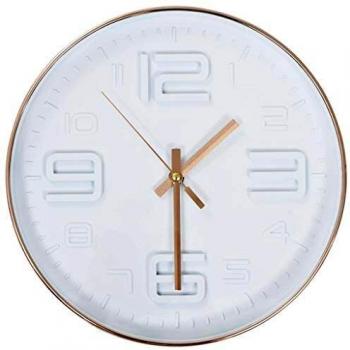 vidaXL Reloj Pared Marco Cobre Redondo Cuarzo Agujas Cocina Baño Salón Comedor