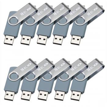 MECO 10 Piezas 4GB Pendrive Memoria Flash USB 2.0 Pen Drive Disco U Pulgar Colores Caramelo Gris