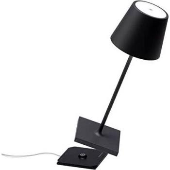 Lámpara de Mesa LED Poldina Mini Pro recargable gris oscuro