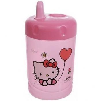 Tigex 80800140 - Vaso antifugas con punta blanda, diseño Hello Kitty, color rosa