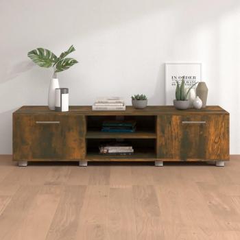 Mueble para TV de Madera Multicapa en acabado Roble Ahumado, dimensiones 140x40x35 cm