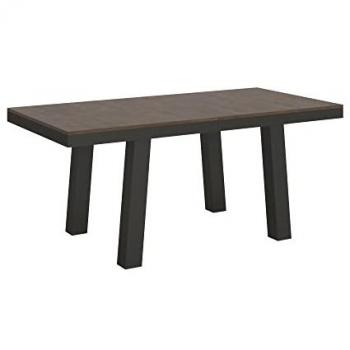Mesa extensible 90x180/440 cm Bridge Evolution estructura Nogal Antracita